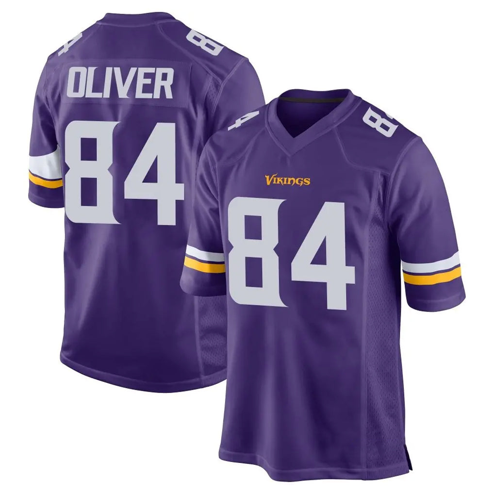 Kooe MN.Vikings #84 Josh Oliver Player Purple Home Game Stitched Jerseys
