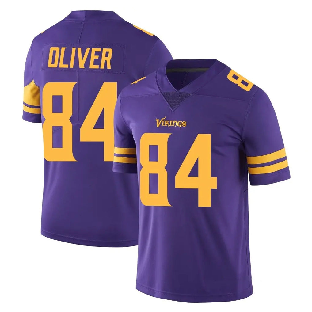 Kooe MN.Vikings #84 Josh Oliver Player Purple Limited Color Rush Home Game Stitched Jerseys