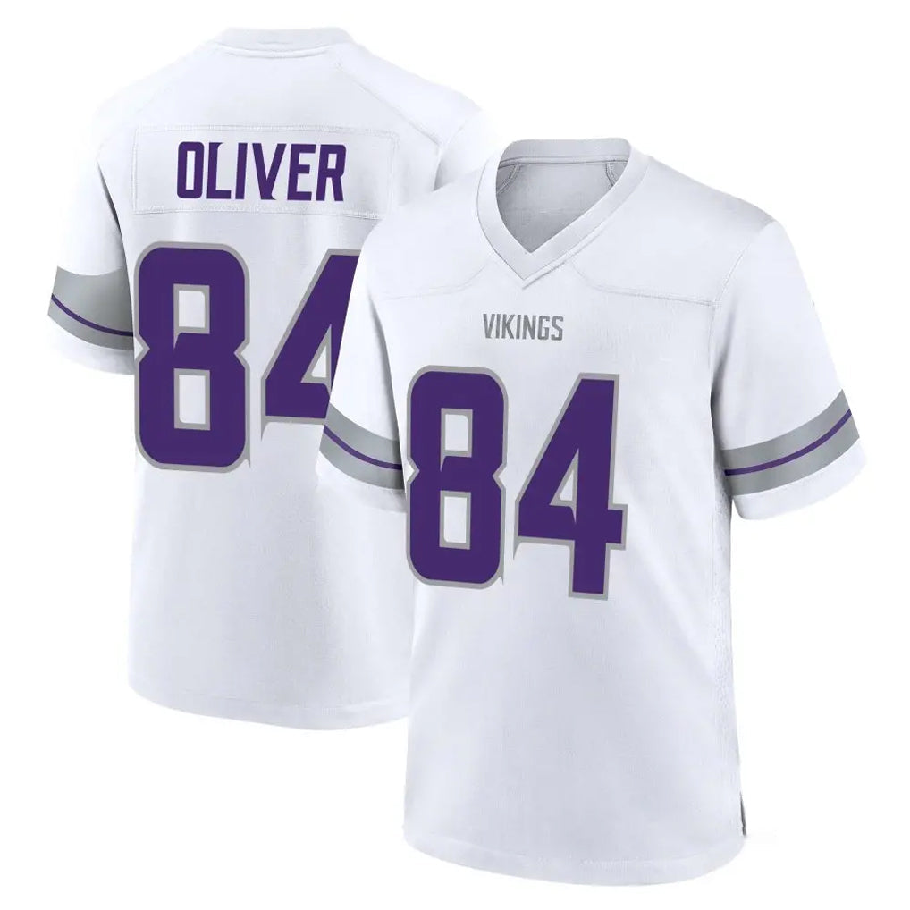 Kooe MN.Vikings #84 Josh Oliver Player White Alternate Home Game Stitched Jerseys