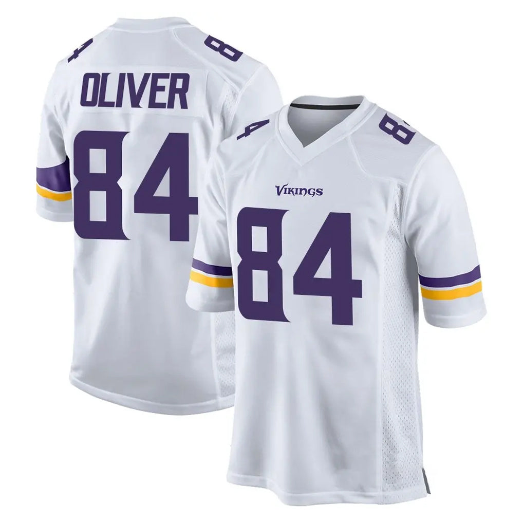 Kooe MN.Vikings #84 Josh Oliver Player White Home Game Stitched Jerseys