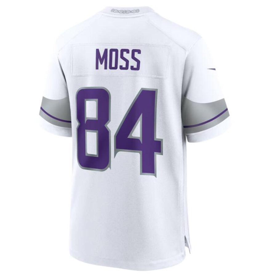 Kooe MN.Vikings #84 Randy Moss White Alternate Retired Player Game Jersey American Stitched Jersey