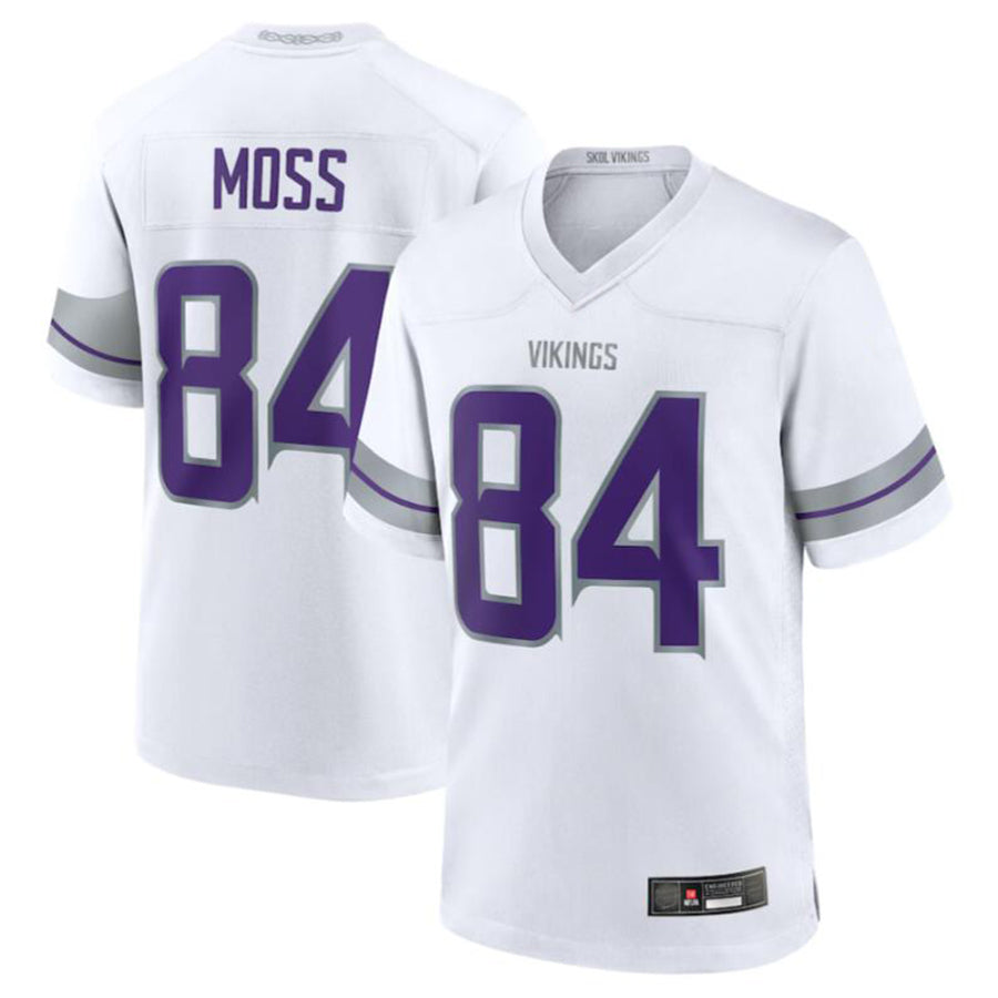 Kooe MN.Vikings #84 Randy Moss White Alternate Retired Player Game American Stitched Jerseys