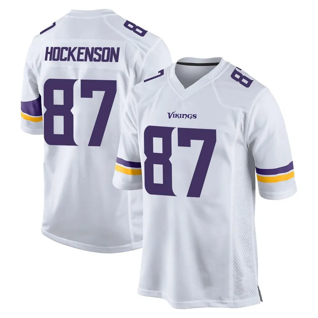 Kooe MN.Vikings #87 T.J. Hockenson Player White Home Game Stitched Jerseys