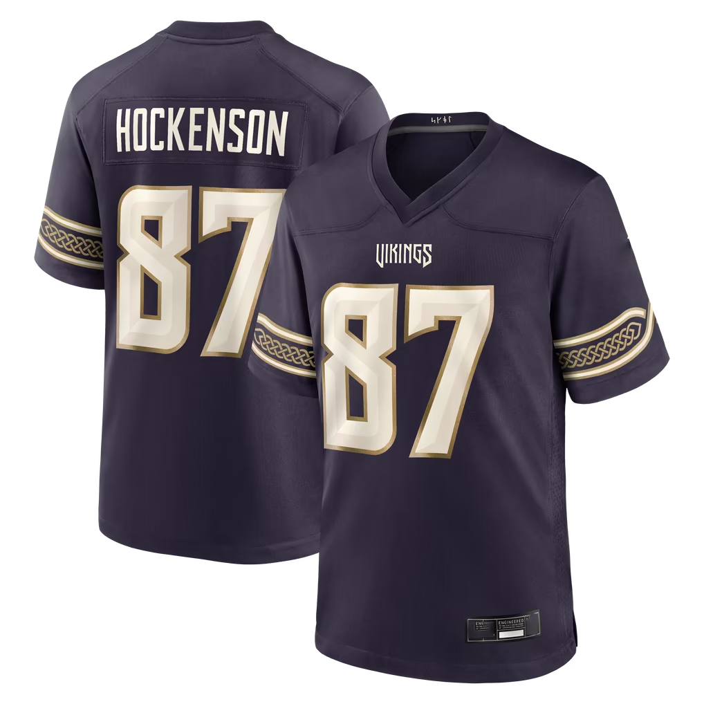 Kooe MN.Vikings #87 T.J. Hockenson Purple 2026 Rivalries Collection Game Stitched Jerseys