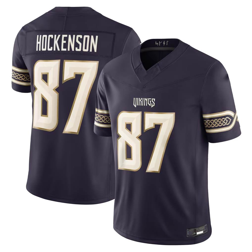 Kooe MN.Vikings #87 T.J. Hockenson Purple 2026 Rivalries Collection Limited Stitched Jerseys