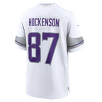 Kooe MN.Vikings #87 T.J. Hockenson White Alternate Game Player Jersey American Stitched Jersey
