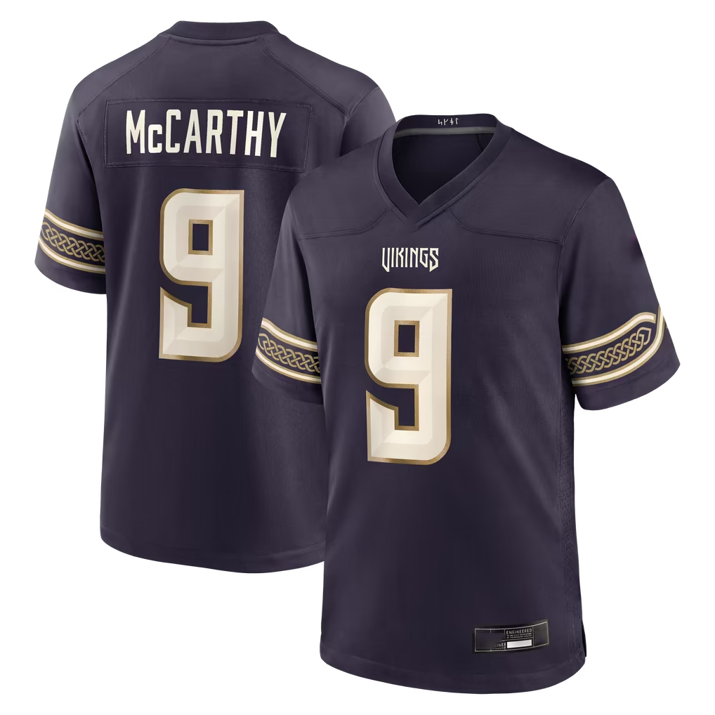 Kooe MN.Vikings #9 J.J. McCarthy Purple 2026 Rivalries Collection Game Stitched Jerseys