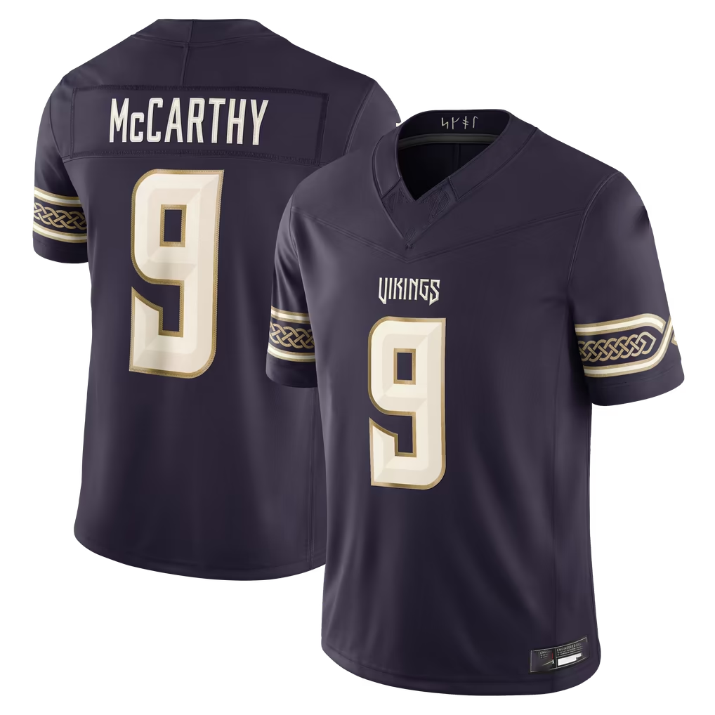 Kooe MN.Vikings #9 J.J. McCarthy Purple 2026 Rivalries Collection Limited Stitched Jerseys