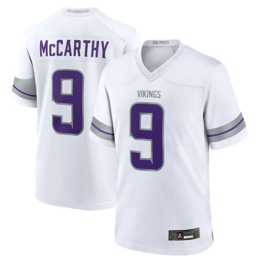 Kooe MN.Vikings #9 J.J. McCarthy White Alternate Game Player American Stitched Jerseys
