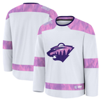 Kooe M.Wild White 2024 Hockey Fights Cancer Practice Jerseys