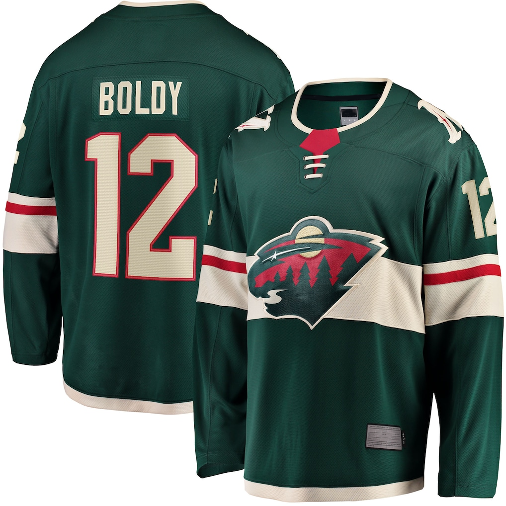 Kooe M.Wild #12 Matthew Boldy Green Home Breakaway Player Jerseys