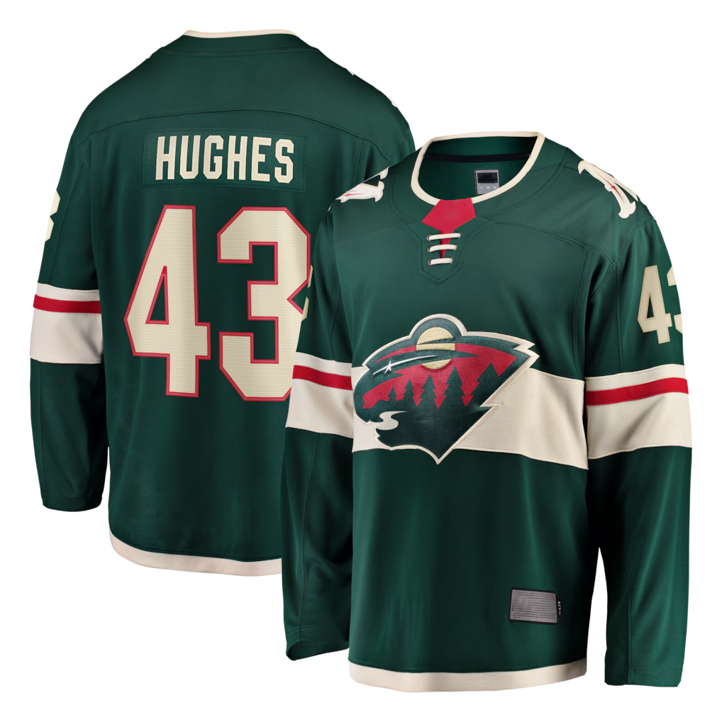 Kooe M.Wild #43 Quinn Hughes Green Home Breakaway Jerseys