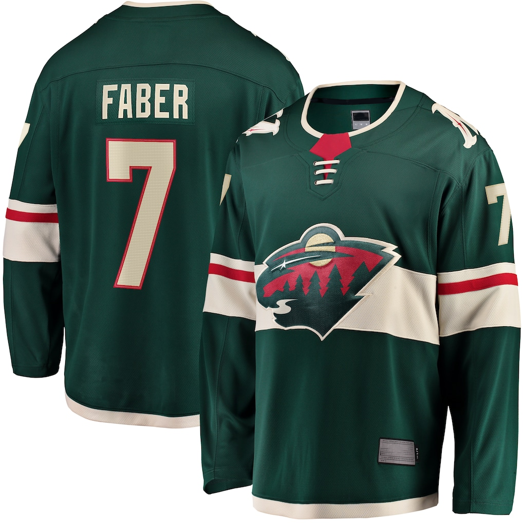 Kooe M.Wild #7 Brock Faber Green Home Breakaway Player Jerseys