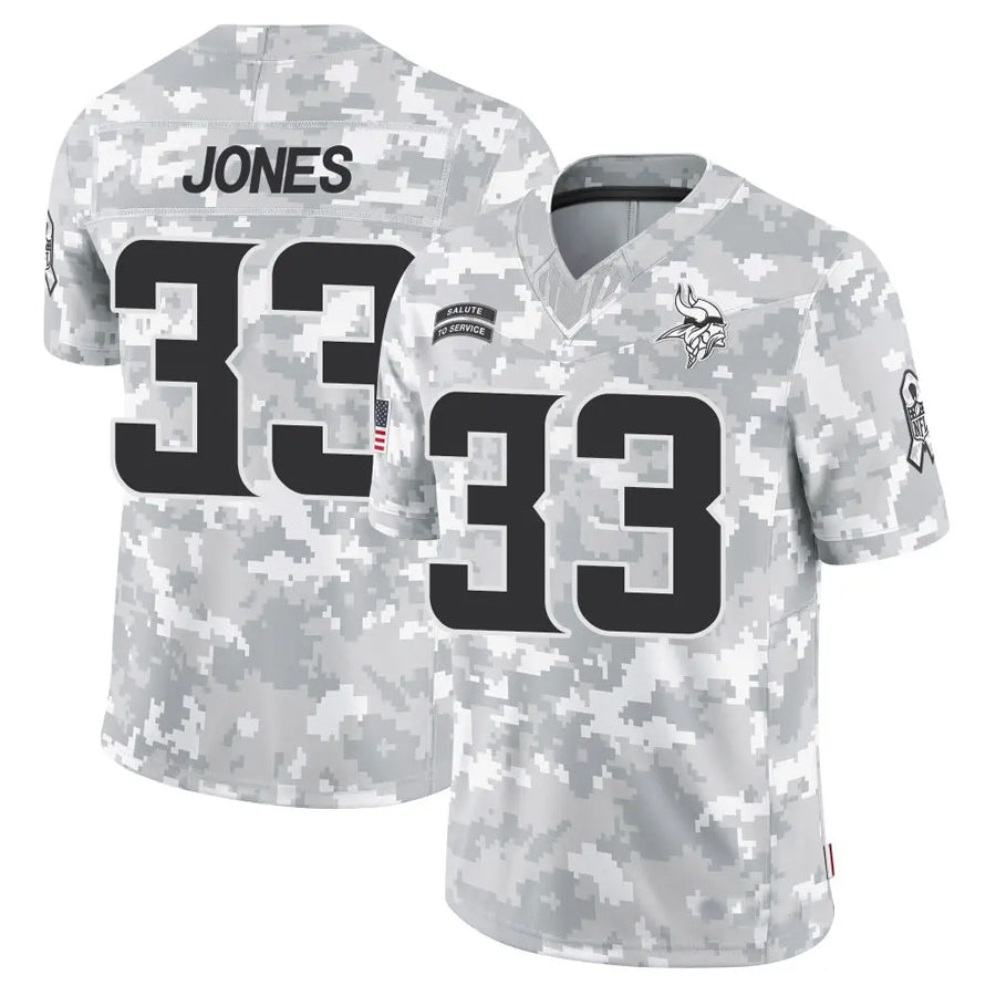 Kooe MN.Vikings #33 Aaron Jones Player Arctic Camo Salute to Service Limited Stitched Jerseys