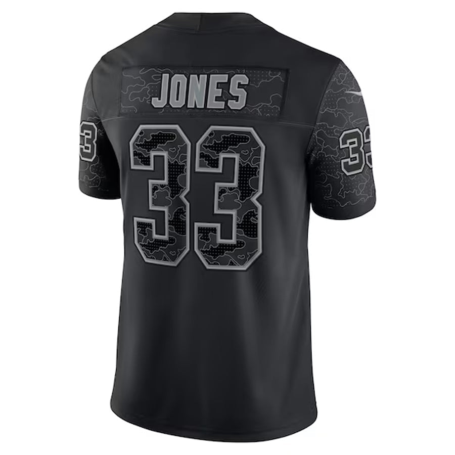 Kooe MN.Vikings #33 Aaron Jones Player Black REFLECTIVE Limited Stitched Jerseys