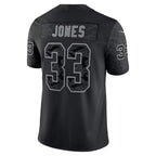 Kooe MN.Vikings #33 Aaron Jones Player Black REFLECTIVE Limited Stitched Jerseys
