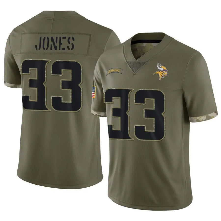 Kooe MN.Vikings #33 Aaron Jones Player Salute To Service Limited Olive Stitched Jerseys