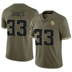 Kooe MN.Vikings #33 Aaron Jones Player Salute To Service Limited Olive Stitched Jerseys