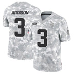 Kooe MN.Vikings #3 Jordan Addison Player Arctic Camo Salute to Service Limited Stitched Jerseys