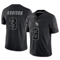 Kooe MN.Vikings #3 Jordan Addison Player Black REFLECTIVE Limited Stitched Jerseys