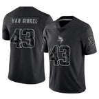 Kooe MN.Vikings #43 Andrew Van Ginkel Player Black REFLECTIVE Limited Stitched Jerseys