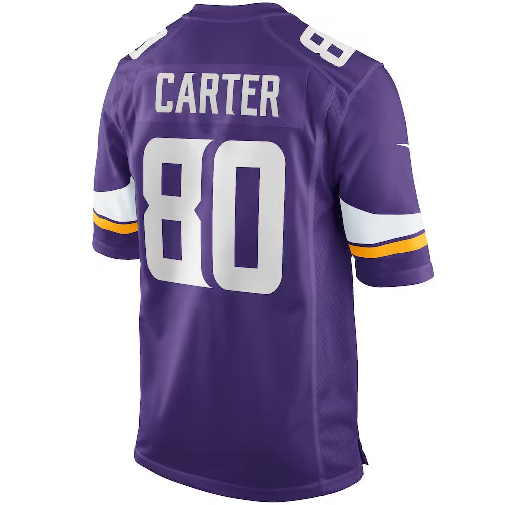 Kooe MN.Vikings #80 Cris Carter Purple Game Retired Player Stitched Jerseys