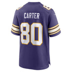 Kooe MN.Vikings #80 Cris Carter Purple Retired Player Alternate Game Stitched Jerseys