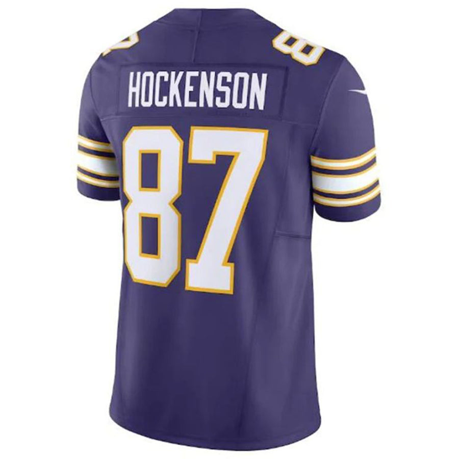 Kooe MN.Vikings #87 T.J. Hockenson Classic Vapor F.U.S.E. Limited Player Jersey - Purple American Stitched Jerseys