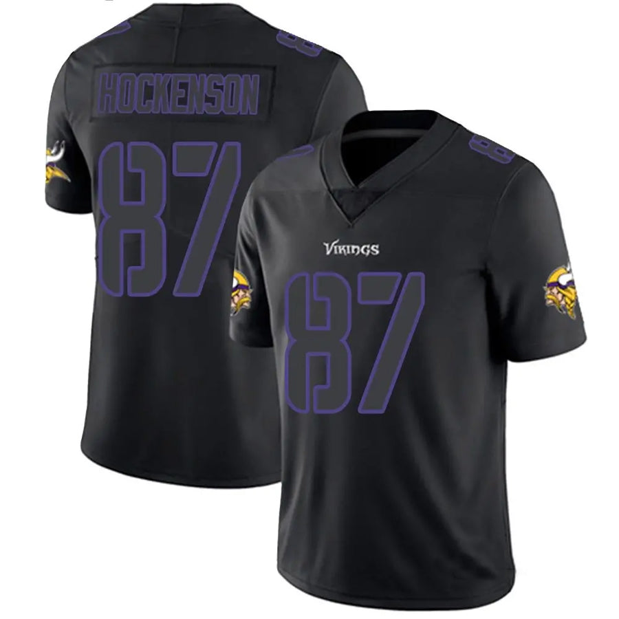 Kooe MN.Vikings #87 T.J. Hockenson Player Limited Black Impact Game Stitched Jerseys