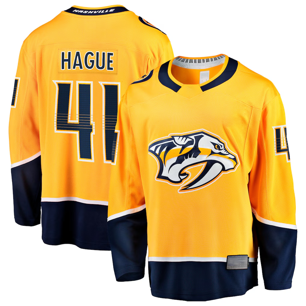 Kooe N.Predators #41 Nicolas Hague Gold Home Breakaway Jerseys