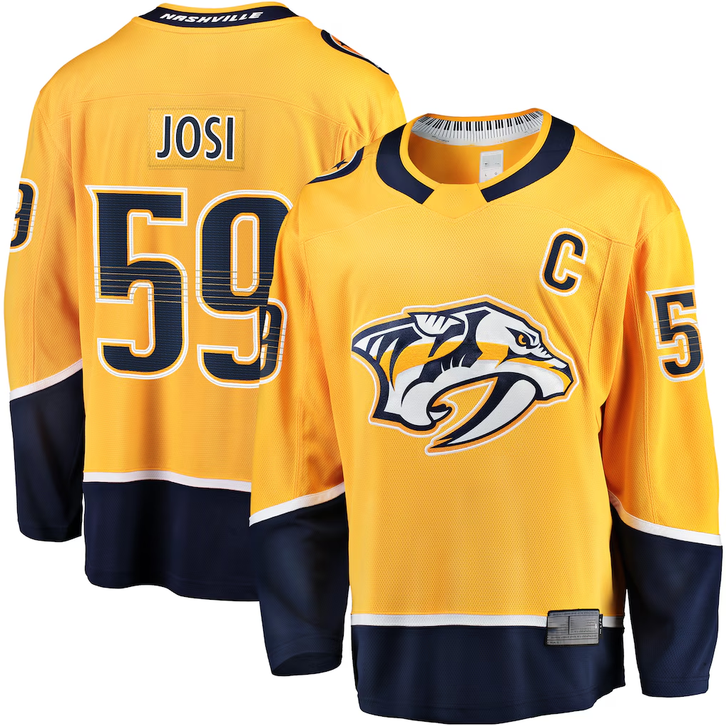 Kooe N.Predators #59 Roman Josi Gold Home Breakaway Jerseys
