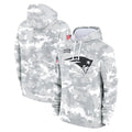 Kooe NE.Patriots Arctic Camo Salute to Service Pullover Hoodies Limited Game Blank Player Stitched Jerseys