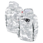 Kooe NE.Patriots Arctic Camo Salute to Service Pullover Hoodies Limited Game Blank Player Stitched Jerseys