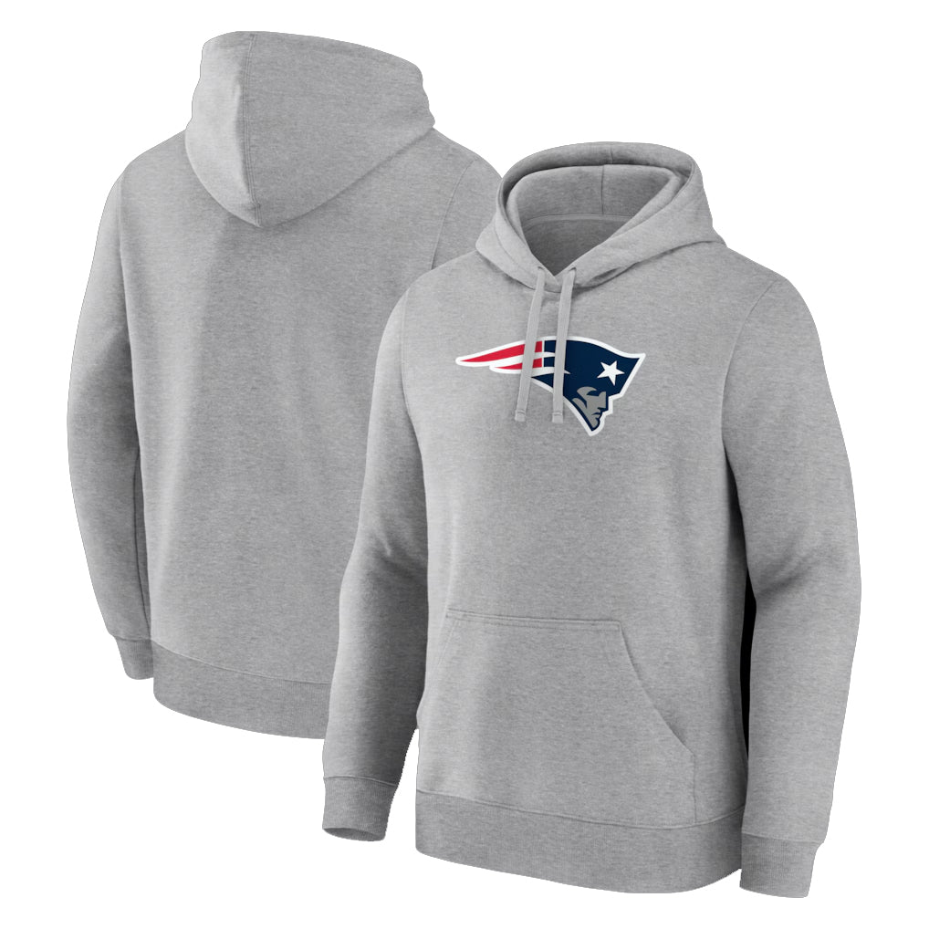 Kooe NE.Patriots Gray LOGO Pullover Hoodies Home Game Blank Player Stitched Jerseys