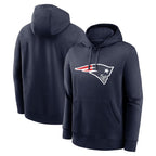 Kooe NE.Patriots Navy LOGO Pullover Hoodies Home Game Blank Player Stitched Jerseys