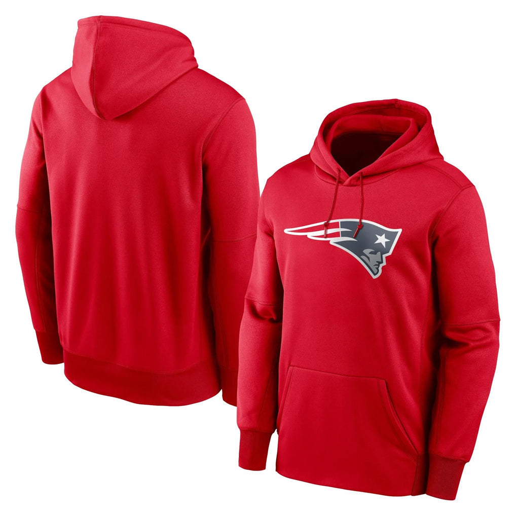 Kooe NE.Patriots Red LOGO Pullover Hoodies Home Game Blank Player Stitched Jerseys