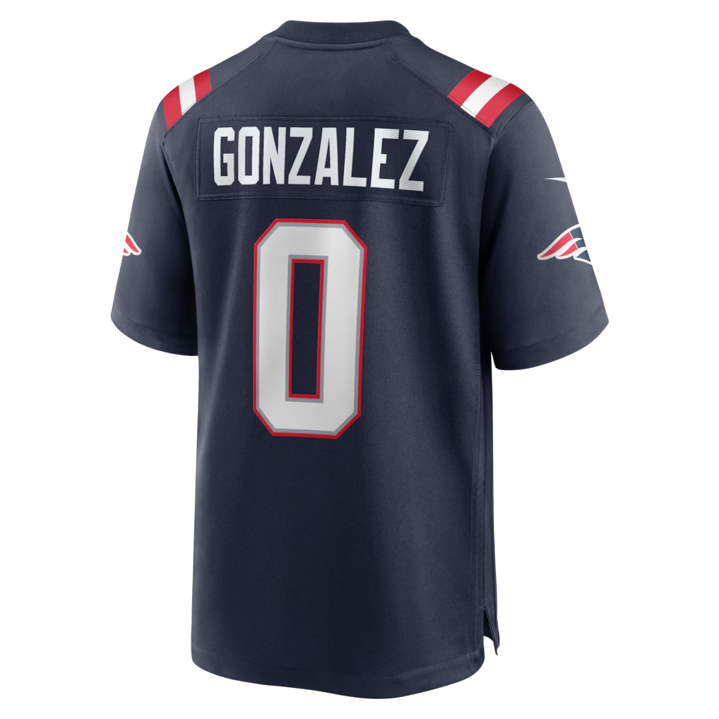 Kooe NE.Patriots #0 Christian Gonzalez Navy Team Game Stitched Jerseys