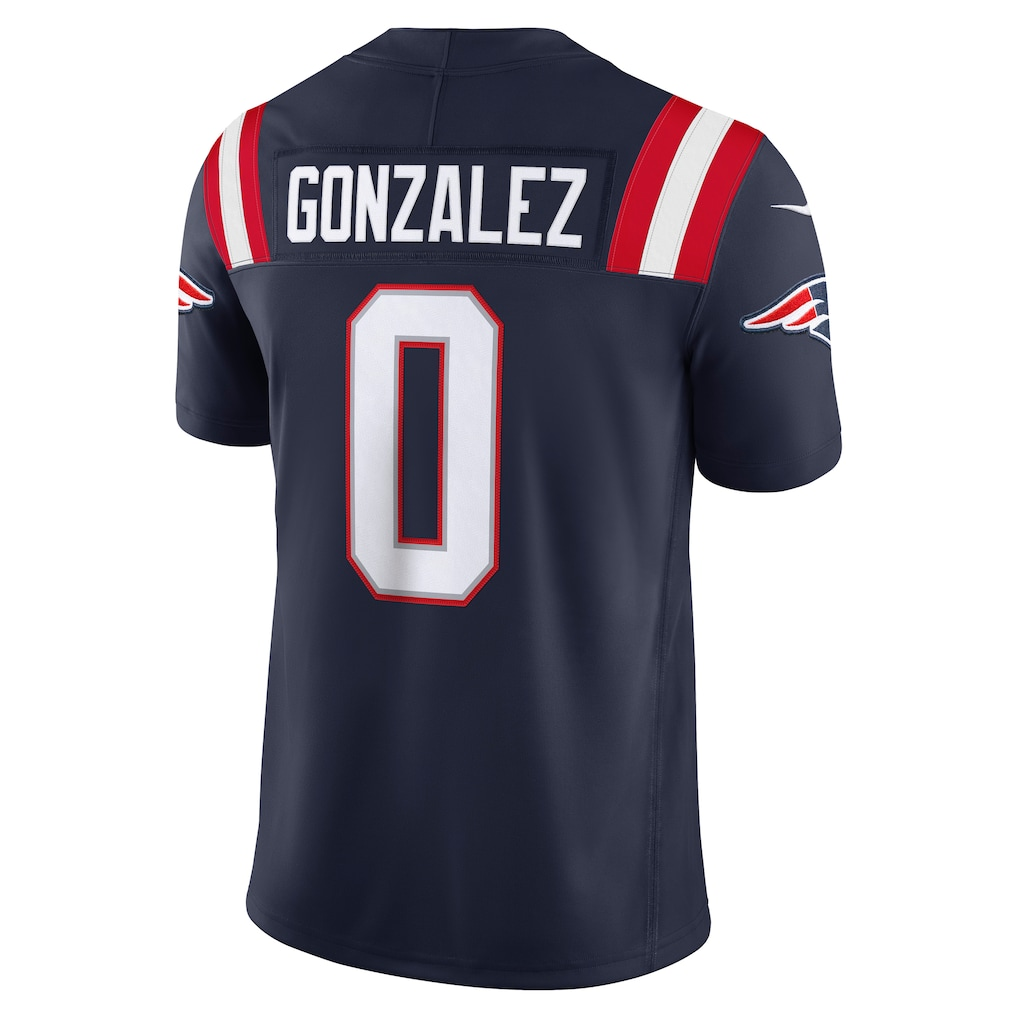 Kooe NE.Patriots #0 Christian Gonzalez Navy Team Vapor F.U.S.E. Stitched Limited Jerseys