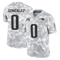 Kooe NE.Patriots #0 Christian Gonzalez Player Arctic Camo Salute To Service Limited Game Stitched Jerseys