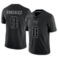 Kooe NE.Patriots #0 Christian Gonzalez Player Black Reflective Limited Stitched Jerseys