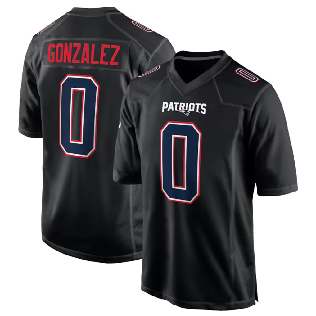 Kooe NE.Patriots #0 Christian Gonzalez Player Carbon Fashion Limited Home Game Stitched Jerseys