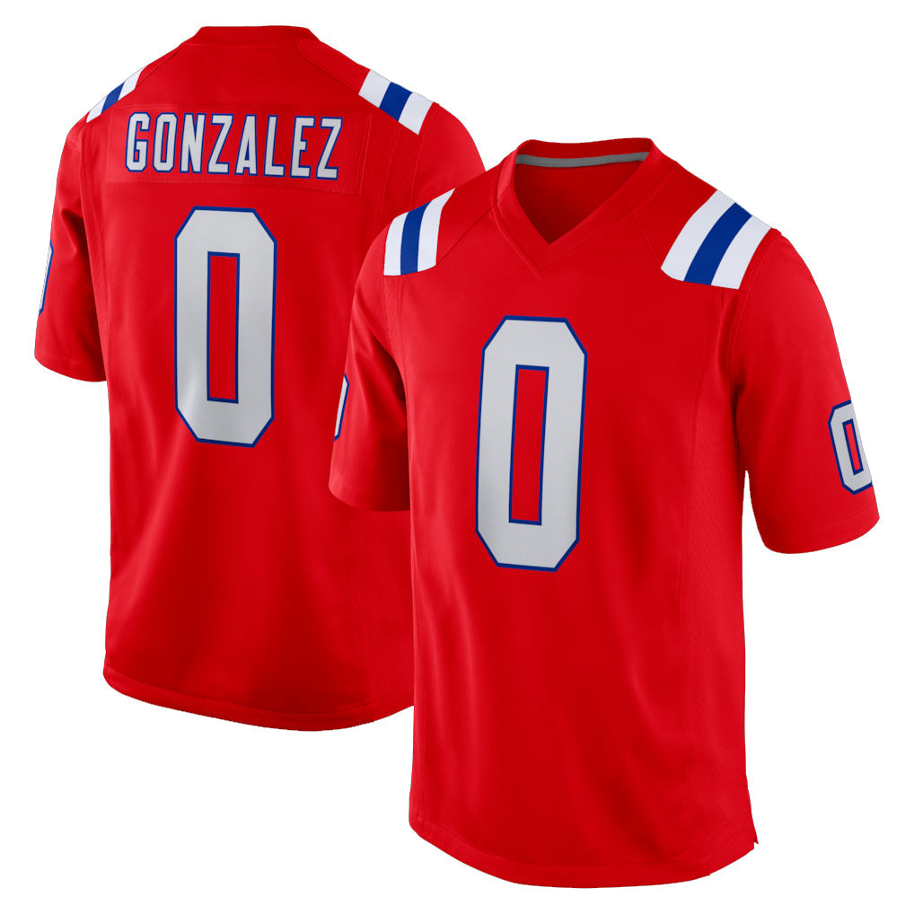 Kooe NE.Patriots #0 Christian Gonzalez Player Red Home Game Stitched Jerseys