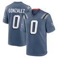 Kooe NE.Patriots #0 Christian Gonzalez Player Storm Blue Rivalries Collection Game Stitched Jerseys