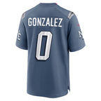 Kooe NE.Patriots #0 Christian Gonzalez Player Storm Blue Rivalries Collection Game Stitched Jersey