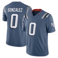 Kooe NE.Patriots #0 Christian Gonzalez Player Storm Blue Rivalries Collection Limited Stitched Jerseys