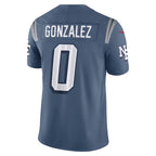 Kooe NE.Patriots #0 Christian Gonzalez Player Storm Blue Rivalries Collection Limited Stitched Jersey