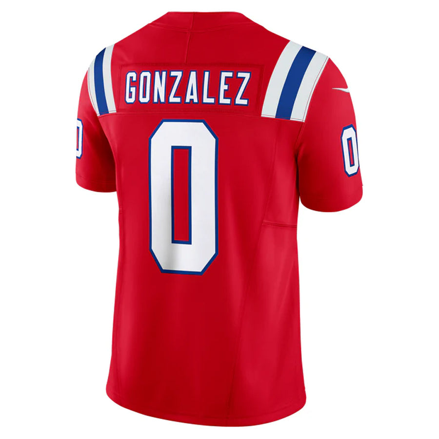 Kooe NE.Patriots #0 Christian Gonzalez Player Red Vapor F.U.S.E. Limited Stitched Jerseys