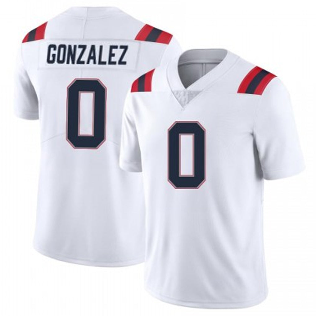 Kooe NE.Patriots #0 Christian Gonzalez Player White Vapor Untouchable Home Game Stitched Jerseys