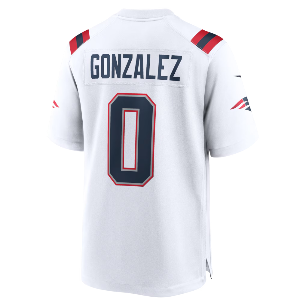 Kooe NE.Patriots #0 Christian Gonzalez White Game Stitched Jerseys