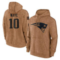 Kooe NE.Patriots #10 Drake Maye Player Brown Salute to Service Pullover Hoodies Limited Game Stitched Jerseys